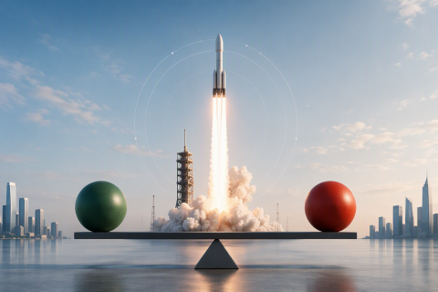 Raketenstart auf einer Waage