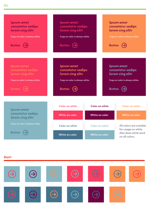 Webstyleguide Farbkombinationen